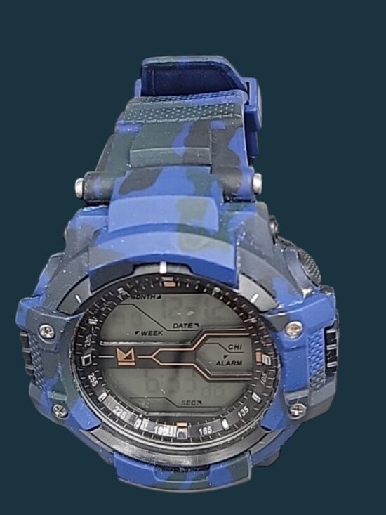 Primark Other - Primark Mens Digital Watch 9" Blue Silicone Band 54mm Multifunction Dial
